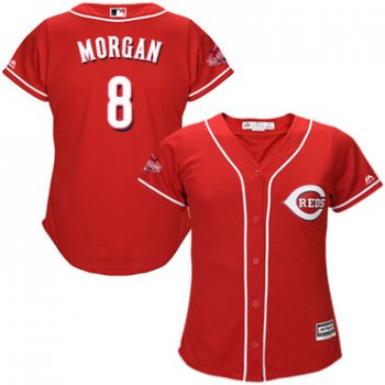 Reds #8 Joe Morgan Red Alternate Women's Stitched Baseball Jersey