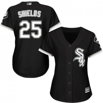 White Sox #25 James Shields Black Alternate Women's Stitched Baseball Jersey