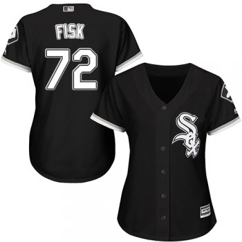 White Sox #72 Carlton Fisk Black Alternate Women's Stitched Baseball Jersey