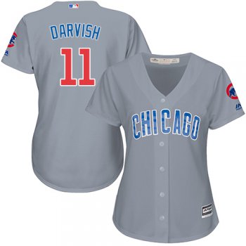 Cubs #11 Yu Darvish Grey Road Women's Stitched Baseball Jersey
