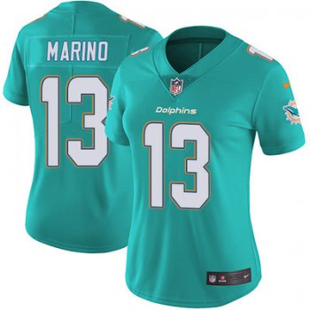 Women's Nike Dolphins #13 Dan Marino Aqua Green Team Color Stitched NFL Vapor Untouchable Limited Jersey