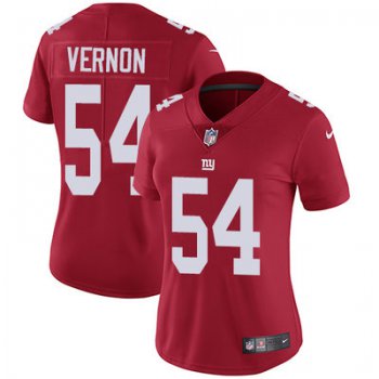 Women's Nike Giants #54 Olivier Vernon Red Alternate Stitched NFL Vapor Untouchable Limited Jersey