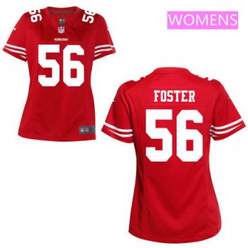 Women's 2017 NFL Draft San Francisco 49ers #56 Reuben Foster Scarlet Red Team Color Stitched NFL Nike Game Jersey