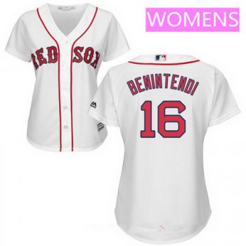 Women's Boston Red Sox #16 Andrew Benintendi White Home Stitched MLB Majestic Flex Base Jersey