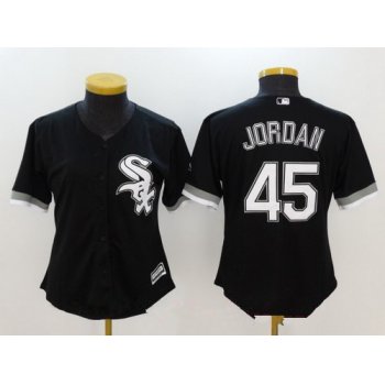 Women's Chicago White Sox #45 Michael Jordan Black Stitched MLB Majestic Cool Base Jersey