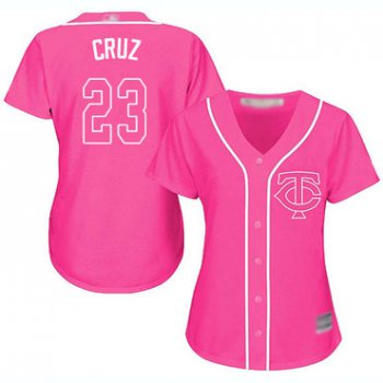Minnesota Twins #23 Nelson Cruz Pink Fashion Women's Stitched Baseball Jersey