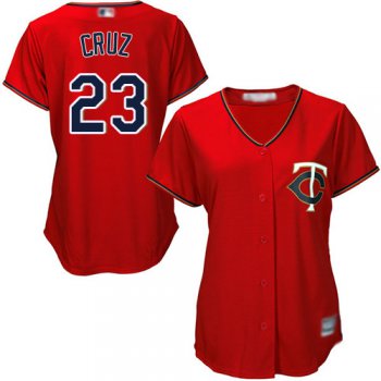 Minnesota Twins #23 Nelson Cruz Red Alternate Women's Stitched Baseball Jersey