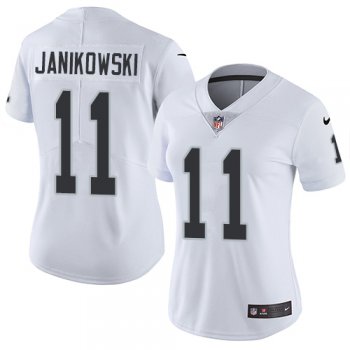 Nike Raiders #11 Sebastian Janikowski White Women's Stitched NFL Vapor Untouchable Limited Jersey