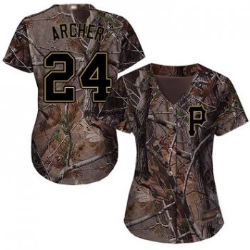 Pittsburgh Pirates #24 Chris Archer Camo Realtree Collection Cool Base Women's Stitched Baseball Jersey