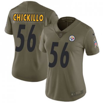 Women's Pittsburgh Steelers #56 Anthony Chickillo Olive Nike NFL 2017 Salute to Service Limited Jersey