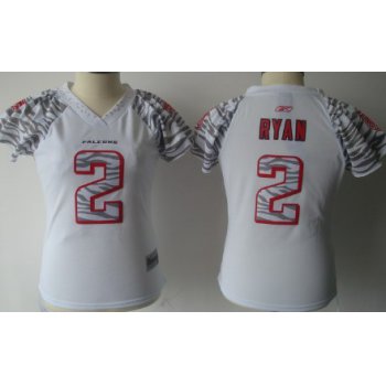 Atlanta Falcons #2 Matt Ryan White Womens Zebra Field Flirt Fashion Jersey