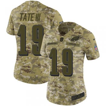 Nike Eagles #19 Golden Tate III Camo Women's Stitched NFL Limited 2018 Salute to Service Jersey