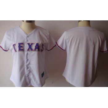 Texas Rangers Blank White Womens Jersey