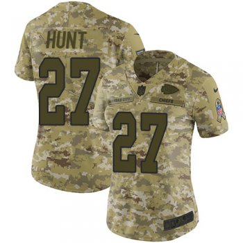 Nike Chiefs #27 Kareem Hunt Camo Women's Stitched NFL Limited 2018 Salute to Service Jersey