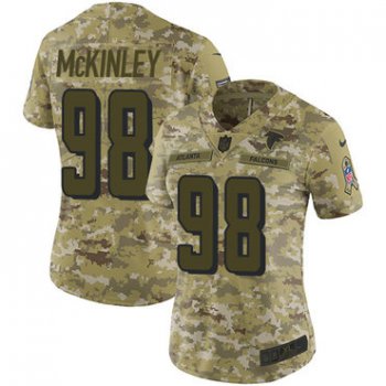 Nike Falcons #98 Takkarist McKinley Camo Women's Stitched NFL Limited 2018 Salute to Service Jersey