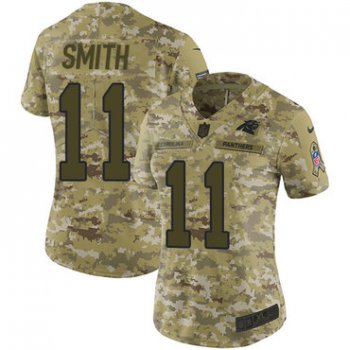 Nike Panthers #11 Torrey Smith Camo Women's Stitched NFL Limited 2018 Salute to Service Jersey