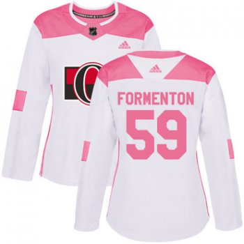 Adidas Women's Alex Formenton Authentic WhitePink Jersey NHL #59 Ottawa Senators Fashion
