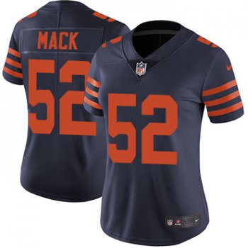 Nike Bears #52 Khalil Mack Navy Blue Alternate Women's Stitched NFL Vapor Untouchable Limited Jersey