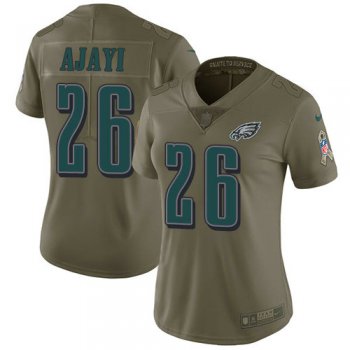 Nike Eagles #26 Jay Ajayi Olive Women's Stitched NFL Limited 2017 Salute to Service Jersey