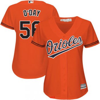 Women's Baltimore Orioles #56 Darren O'Day Orange Stitched MLB Majestic Cool Base Jersey