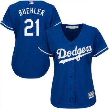 Women's Los Angeles Dodgers #21 Walker Buehler Player Authentic Royal Cool Base Alternate Jersey