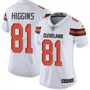 Women's Nike Cleveland Browns #81 Rashard Higgins White Vapor Untouchable Limited Player NFL Jersey
