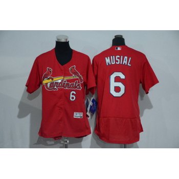 Women's St. Louis Cardinals #6 Stan Musial Retired Red 2016 Flexbase Stitched Baseball Jersey
