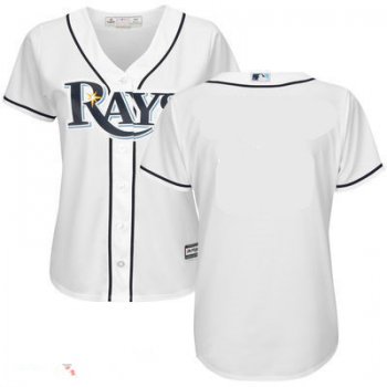 Women's Tampa Bay Rays Blank White Home MLB Cool Base Stitched Baseball Jersey