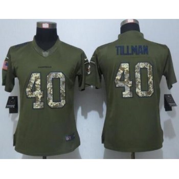 Women's Arizona Cardinals #40 Pat Tillman Retired Player Green Salute to Service NFL Nike Limited Jersey