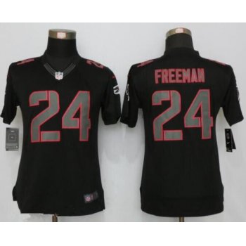 Women's Atlanta Falcons #24 Devonta Freeman Black Impact Stitched NFL Nike Limited Jersey
