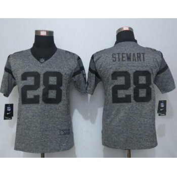 Women's Carolina Panthers #28 Jonathan Stewart Gray Gridiron Nike NFL Limited Jersey