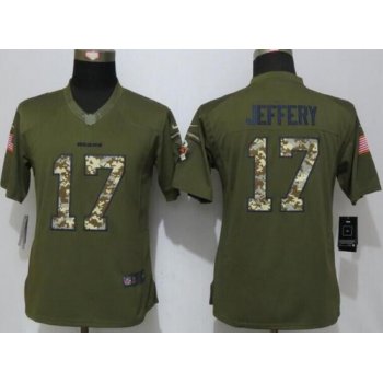 Women's Chicago Bears #17 Alshon Jeffery Green Salute to Service NFL Nike Limited Jersey