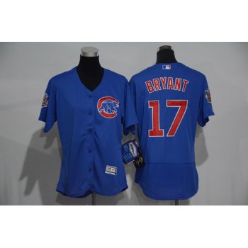 Women's Chicago Cubs #17 Kris Bryant Blue 2016 Flexbase Stitched Baseball Jersey