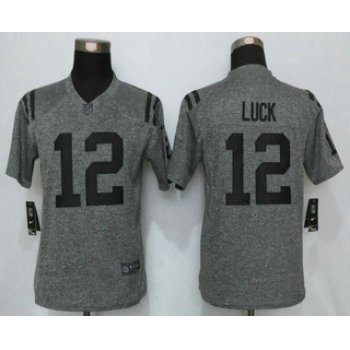 Women's Indianapolis Colts #12 Andrew Luck Nike Gray Gridiron NFL Gray Limited Jersey