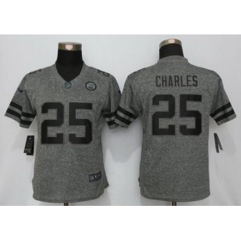 Women's Kansas City Chiefs #25 Jamaal Charles Gray Gridiron Stitched NFL Nike Limited Jersey