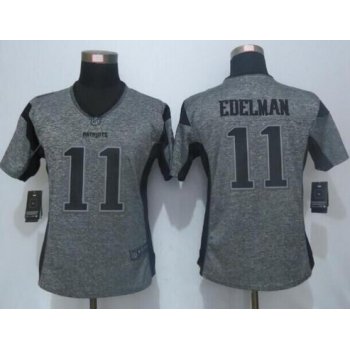Women's New England Patriots #11 Julian Edelman Gray Gridiron Nike NFL Limited Jersey