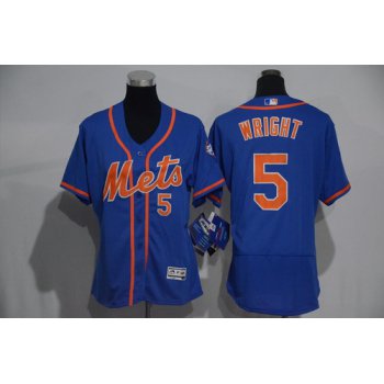 Women's New York Mets #5 David Wright Blue With Orange 2016 Flexbase Stitched Baseball Jersey