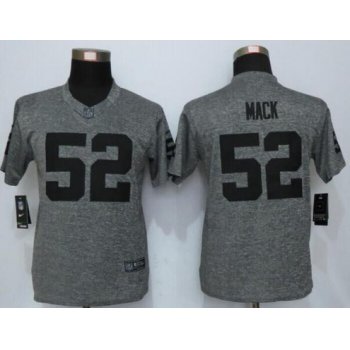 Women's Oakland Raiders #52 Khalil Mack Gray Gridiron Nike NFL Limited Jersey