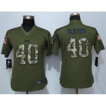 Women's Tampa Bay Buccaneers #40 Mike Alstott Retired Player Green Salute to Service NFL Nike Limited Jersey