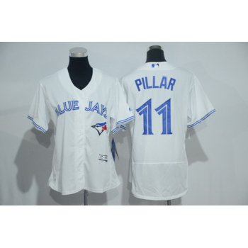 Women's Toronto Blue Jays #11 Kevin Pillar White Home 2016 Flexbase Stitched Baseball Jersey