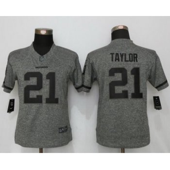 Women's Washington Redskins #21 Sean Taylor Retired Gray Gridiron Stitched NFL Nike Limited Jersey