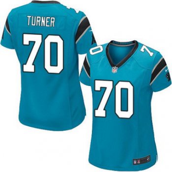 Women's Carolina Panthers #70 Trai Turner Nike Game Blue Jersey