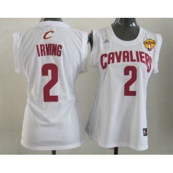 Women's Cleveland Cavaliers #2 Kyrie Irving White 2016 The NBA Finals Patch Jersey