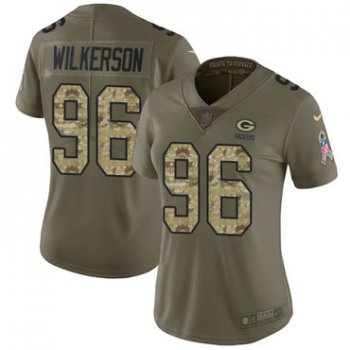 Nike Packers #96 Muhammad Wilkerson Olive Camo Women's Stitched NFL Limited 2017 Salute to Service Jersey