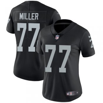 Nike Raiders #77 Kolton Miller Black Team Color Women's Stitched NFL Vapor Untouchable Limited Jersey
