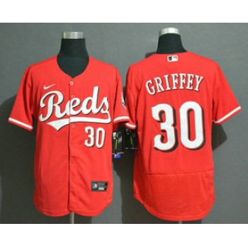 Big Size Cincinnati Reds #30 Ken Griffey Jr Red Stitched MLB Flex Base Nike Jersey