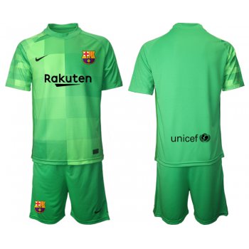 Men 2021-2022 Club Barcelona green goalkeeper blank Soccer Jersey