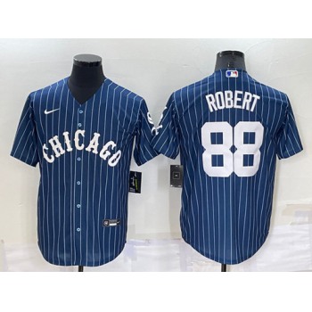 Men's Chicago White Sox #88 Luis Robert Navy Cool Base Stitched Jersey