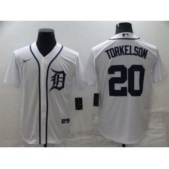 Men's Detroit Tigers #20 Spencer Torkelson White Stitched Cool Base Nike Jersey