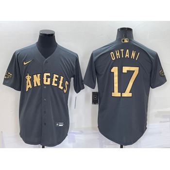 Men's Los Angeles Angels #17 Shohei Ohtani Grey 2022 All Star Stitched Cool Base Nike Jersey